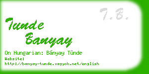 tunde banyay business card